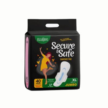 Elloxi Secure & Safe Sanitary Pads – XL dry net 280mm Jumbo Pack (40 Pads)