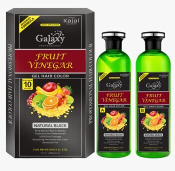 Get salon-quality results with Natural Black Hair Color Gel. Ammonia-free permanent hair dye enriched with fruit vinegar for 100% grey coverage, long-lasting color, shine, and healthy-looking hair in just 10 minutes. Suitable for men and women.